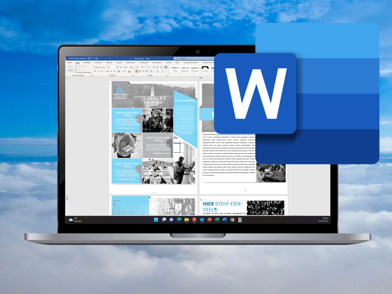 Microsoft 365 Screenshot mit Logo